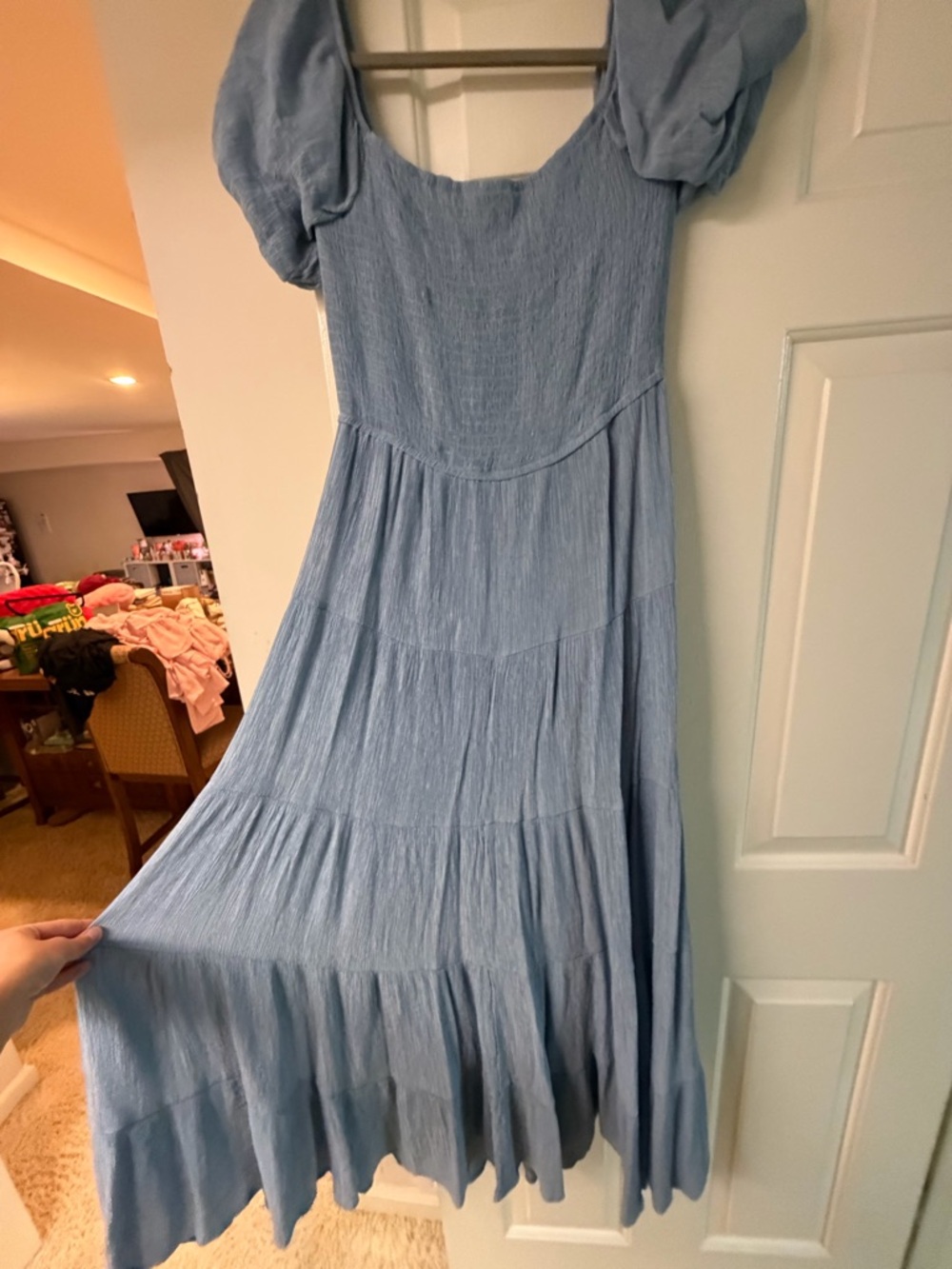 Georgia Ruffle Maxi Dress - Light Blue - Picture 9 of 10
